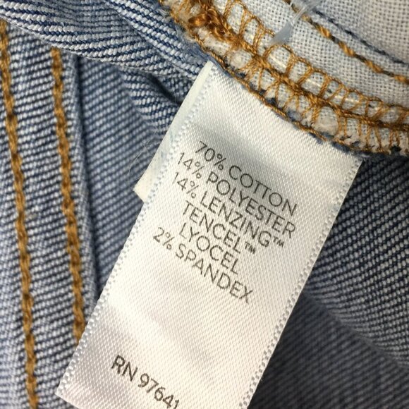 J. Jill Denim Straight Leg Crop Jeans High Rise Frayed Hems size 16 length 24" - Picture 8 of 9